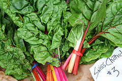 Swiss chard on sale at an outdoor market