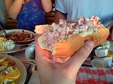 A lobster roll from "The Lobster Roll" in Amagansett, New York