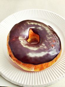 Chocolate-frosted doughnut