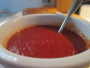 Baked Ham and Swiss Mini Sub w Creamy Tomato Soup 008
