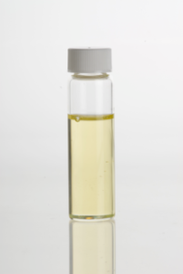 Sesame seed oil in clear glass vial
